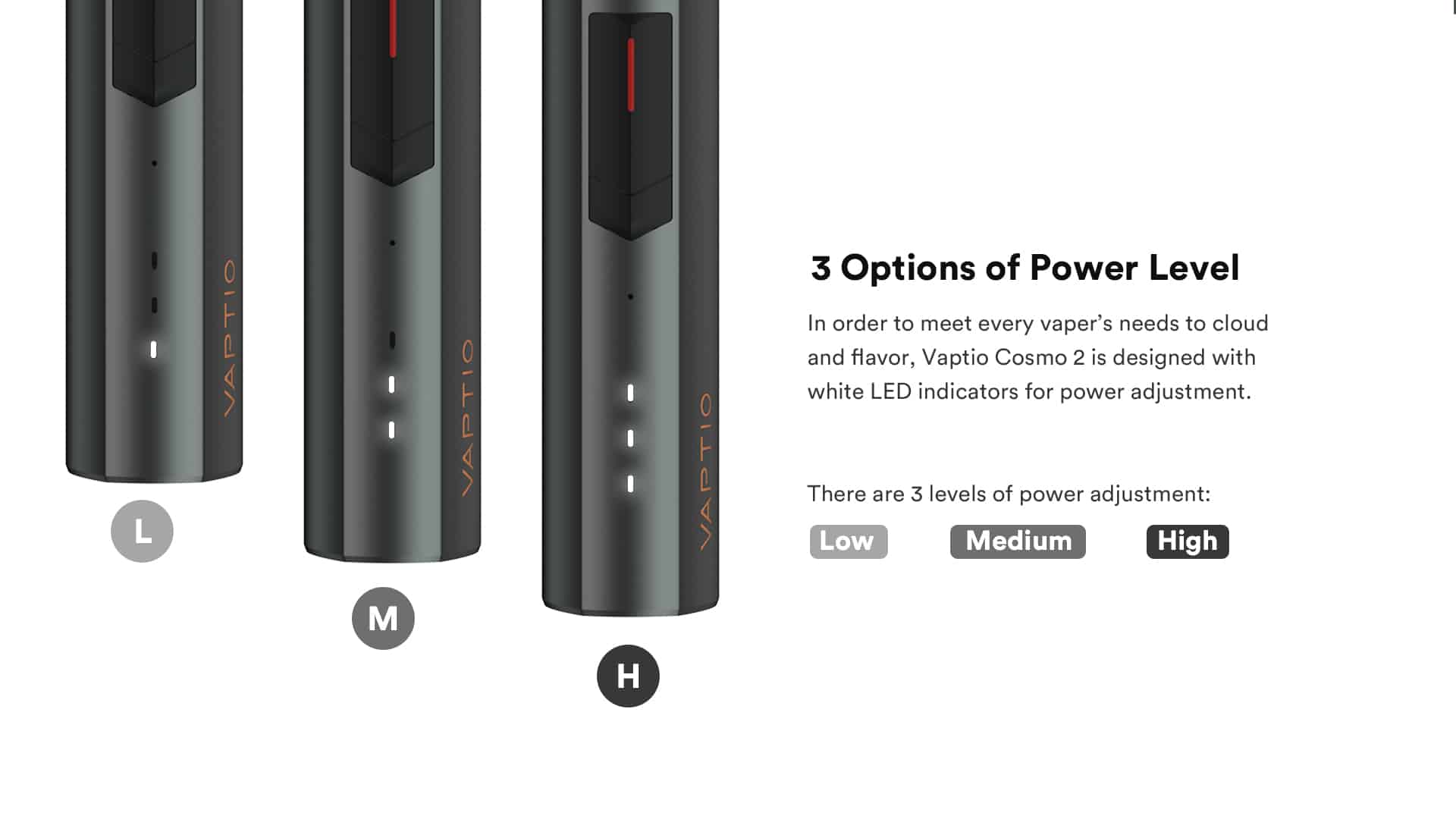 VAPTIO COSMO 2 KIT套裝｜2000mAh電池｜三段輸出調整｜Type-C快充電子煙主機-1